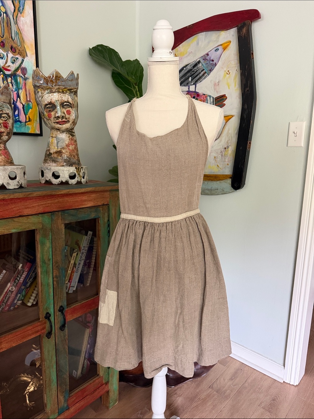 Quilted tie Apron dress